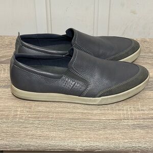 ECCO Collin 2.0 Gray Perforate Leather Slip On Casual Comfort Loafers Mens 9 /43